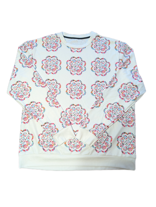 Hmong Floral Unisex Crew Neck Sweater (AOP)